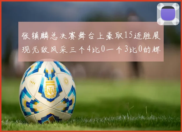 张镇麟总决赛舞台上豪取15连胜展现无敌风采三个4比0一个3比0的辉煌战绩